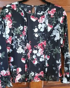 Banana Republic Floral Long Sleeve Work Blouse